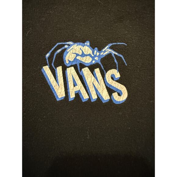 Vans Mens Long Sleeve Shirt Medium Black Off The Wall Since 1966 Back Sleeve Hit - Picture 3 of 8